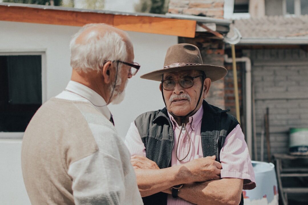 elderly person sharing story